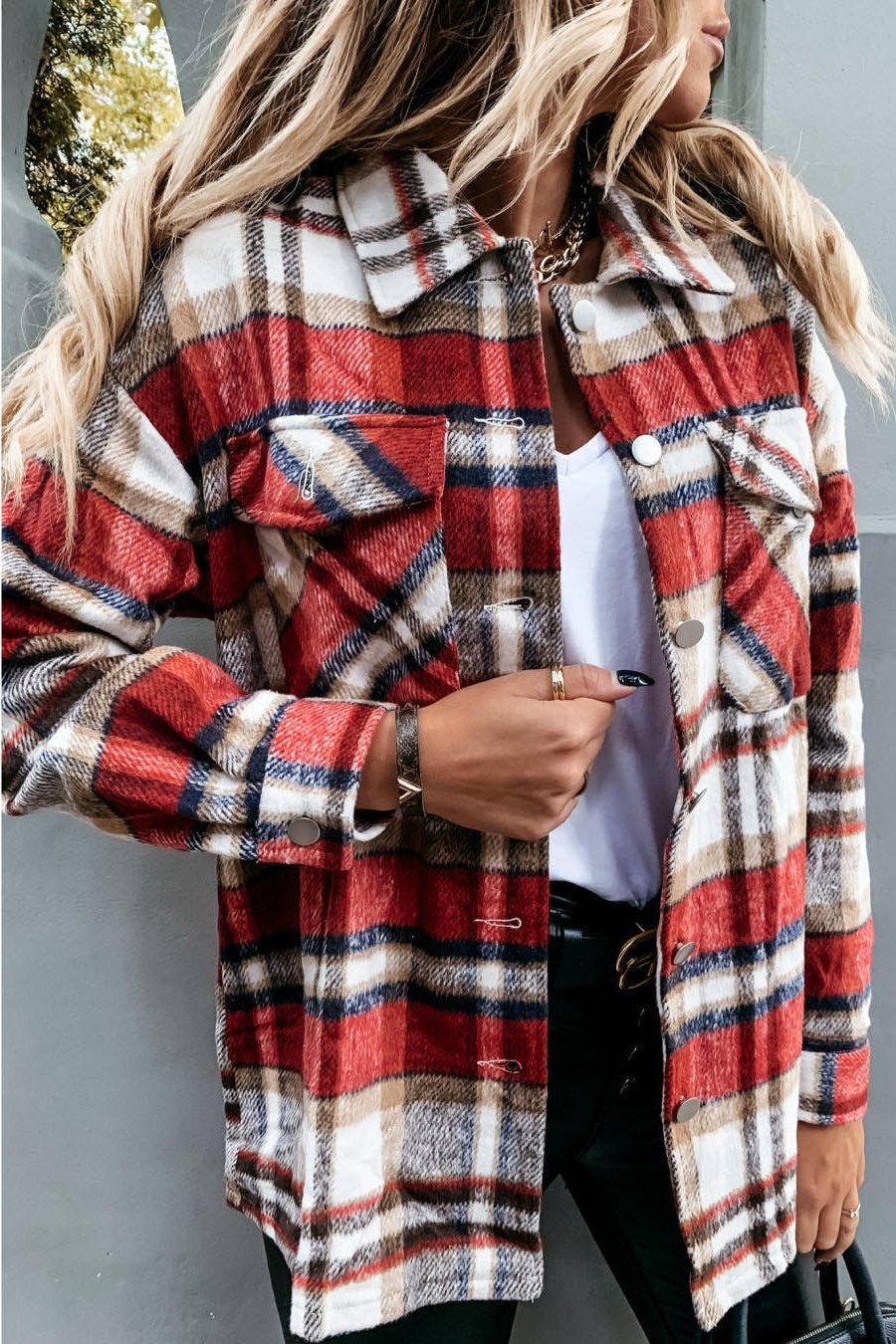 Women's Plaid Jacket Coat