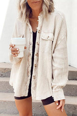 Jazlene Distressed Comfy Shirt Jacket